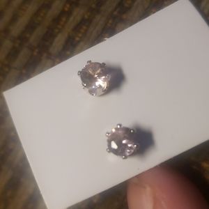 Beautiful pink crystal earrings in silver seting